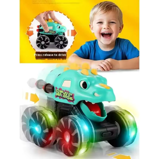 Dinosaur Truck Toys for Toddlers - Press & Go LED Light Up Cars