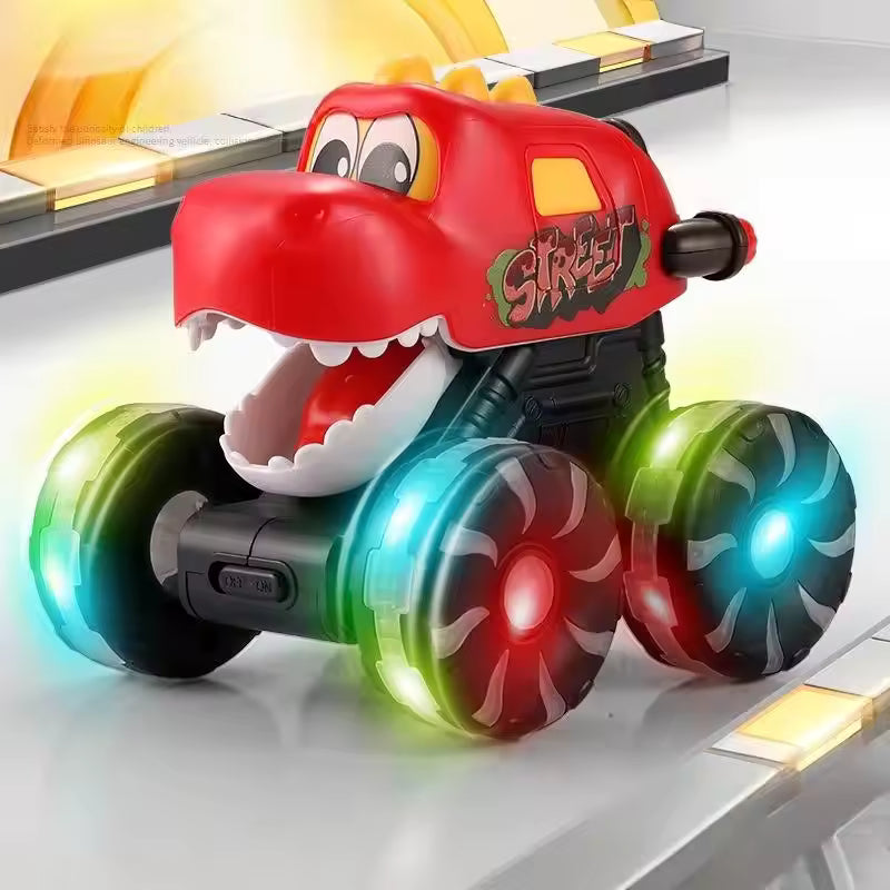 Dinosaur Truck Toys for Toddlers - Press & Go LED Light Up Cars