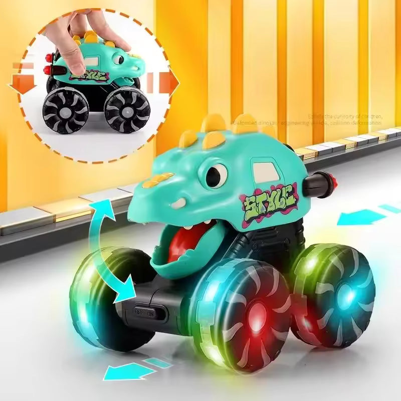 Dinosaur Truck Toys for Toddlers - Press & Go LED Light Up Cars