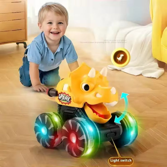 Dinosaur Truck Toys for Toddlers - Press & Go LED Light Up Cars