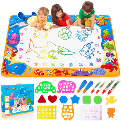 Magic Water Drawing Mat | Reusable Doodle & Painting Board with Water Pens