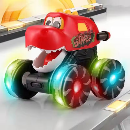 Dinosaur Truck Toys for Toddlers - Press & Go LED Light Up Cars