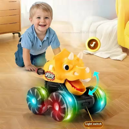 Dinosaur Truck Toys for Toddlers - Press & Go LED Light Up Cars